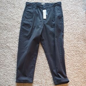 Alex Mill Men's Black Pleated Casual Chinos